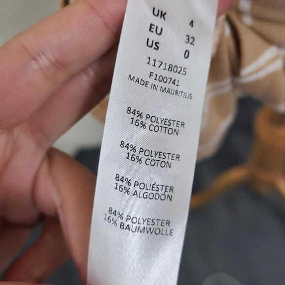 Asos tan striped jersey wrap dress mini Khaki Women's size 0 - Picture 5 of 5